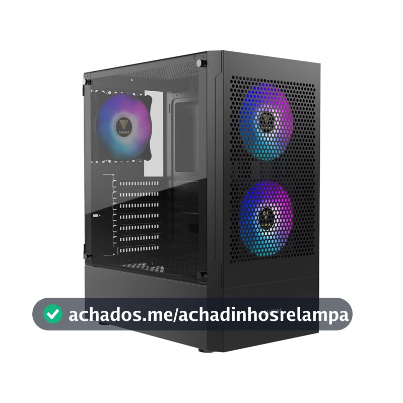 Gabinete Gamer Gamdias Talos E3 Mesh Preto com 3 Fans ARGB 120mm