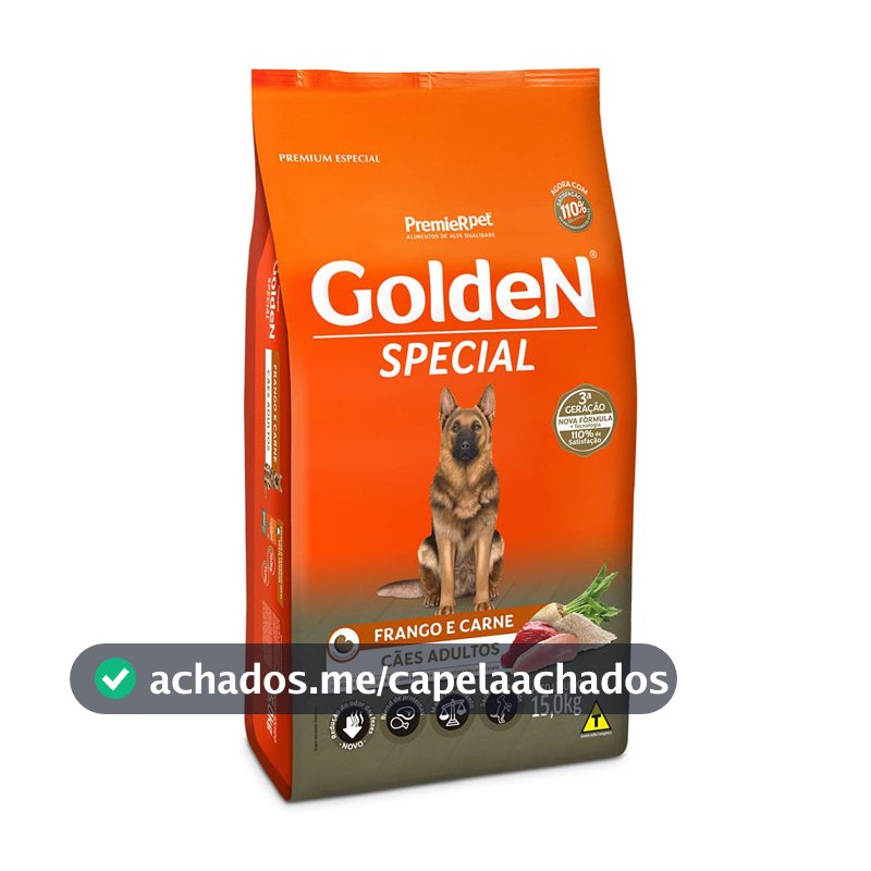 Premier Pet Golden Special - Ração para Cães Adultos, Sabor Frango e Carne, 15kg