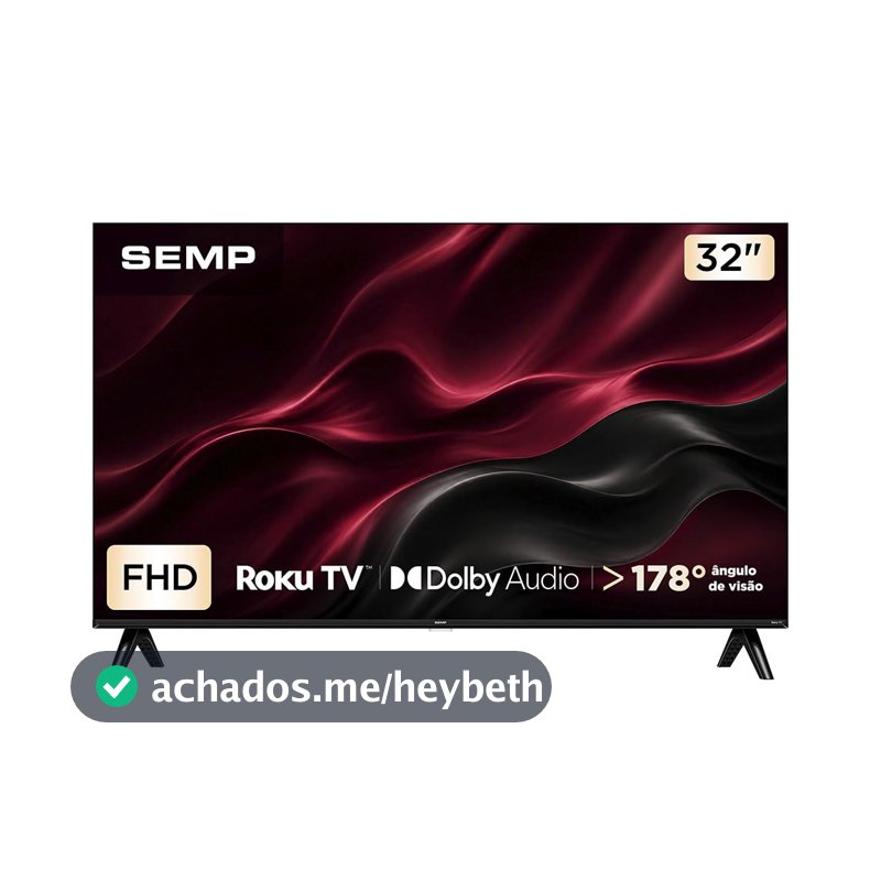 Smart TV Semp 32 Polegadas LED Full HD S42R Roku TV Wi-Fi Dolby Audio Brilho até 220 Nits 32S42R