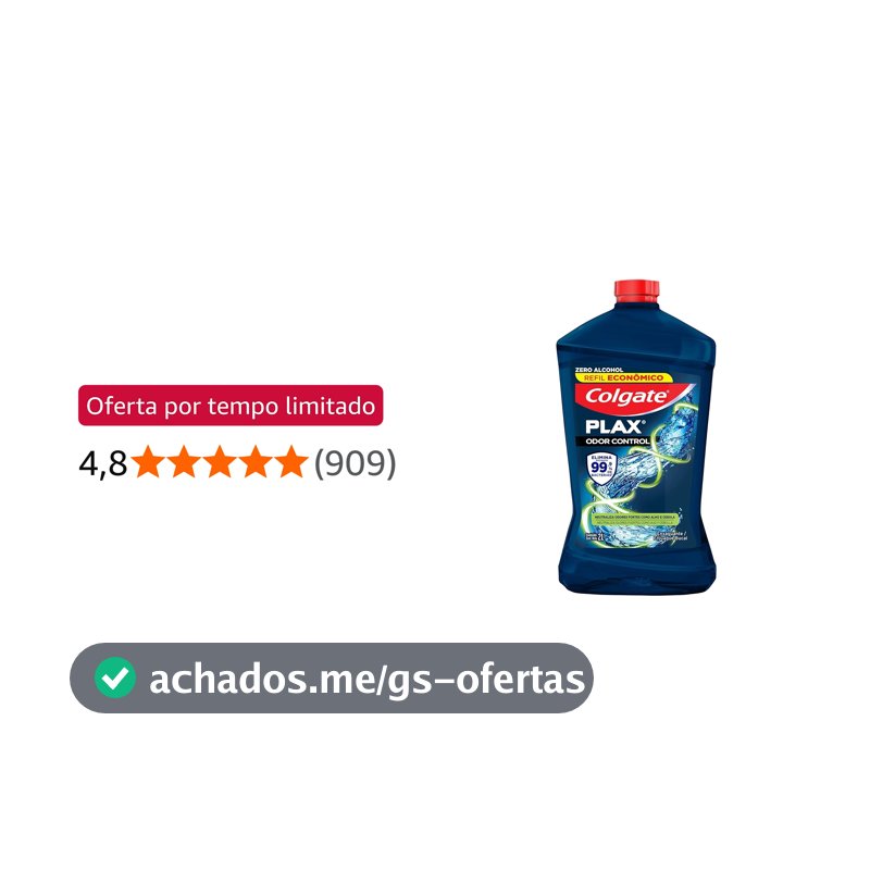 Colgate Plax Odor Control Enxaguante Bucal Sem Álcool, 2L