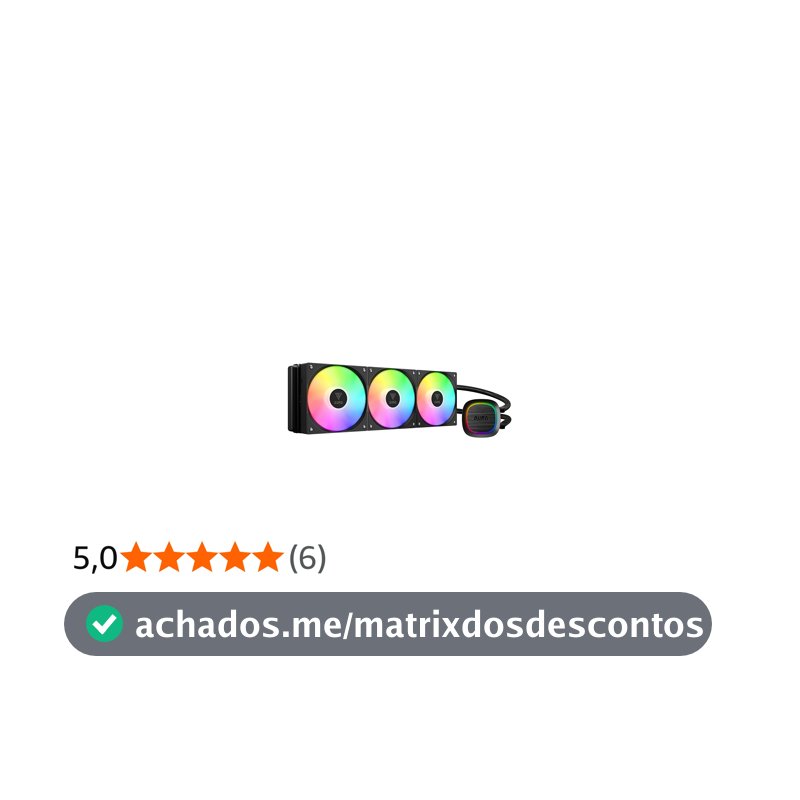 Water Cooler 360mm Gamdias Aura GL360 V2 ARGB Preto Intel LGA2066 AMD AM5