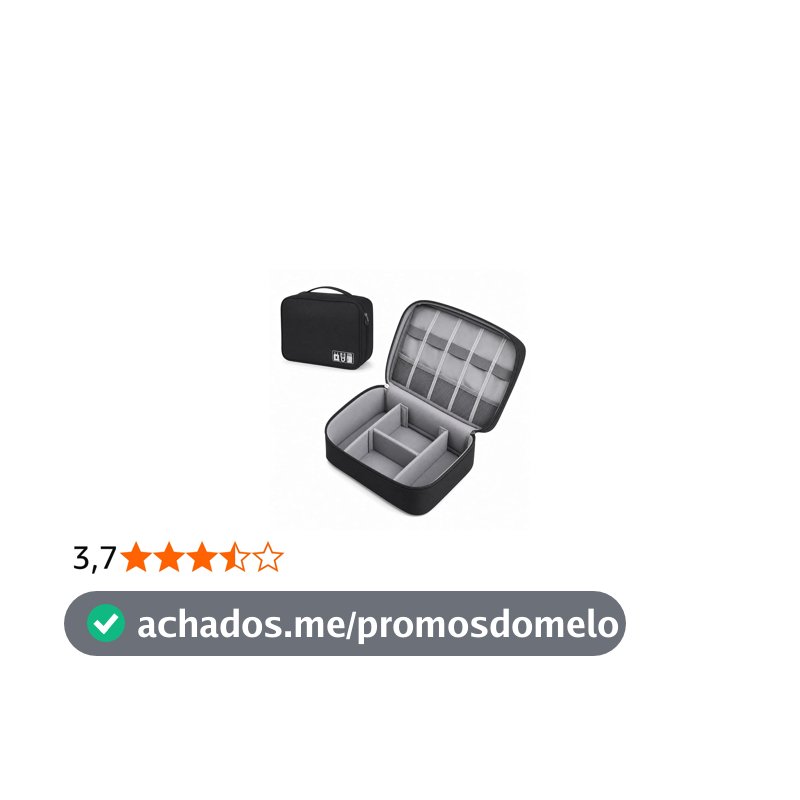 Estojo Organizador Bolsa Para Cabos E Acessórios Eletrônicos (Preta)