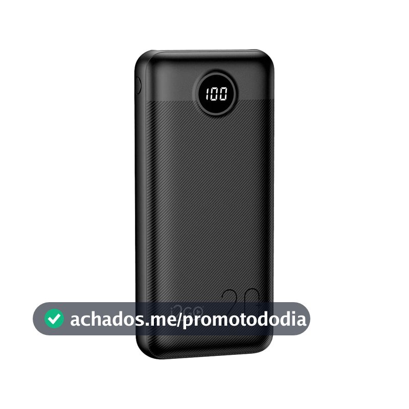 I2GO, Carregador Portátil (Power Bank) Ultra Rápido 20000mAh, Power Delivery 20W, 2 Saídas USB + 1 Saída/Entrada USB-C, Preto, i2GO PRO