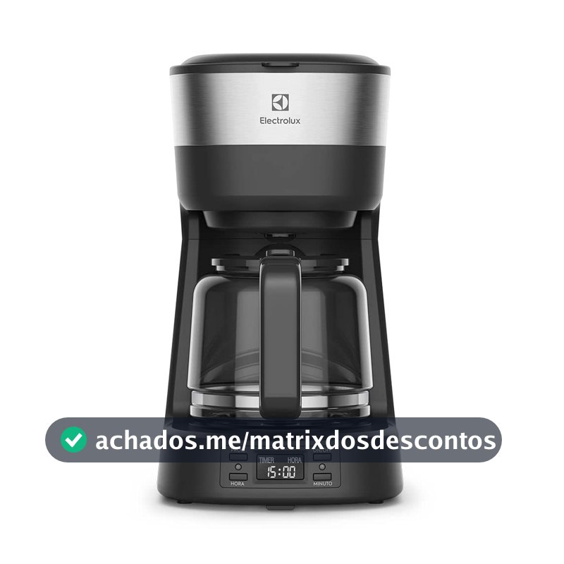 Cafeteira Elétrica Electrolux inox filtro permanente removivel capacidade 1,2L 30 xicaras função timer painel digital desligamento automatico ECM25 127v
