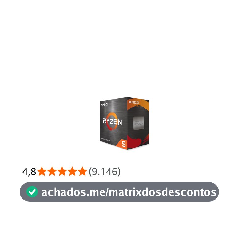 Processador AMD Ryzen 5 5500 100100000457BOX, Cerâmica Cinza