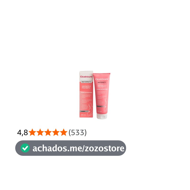Cicatricure Maternity Creme Antiestrias 250ml - Gestantes e Pós-Gestação