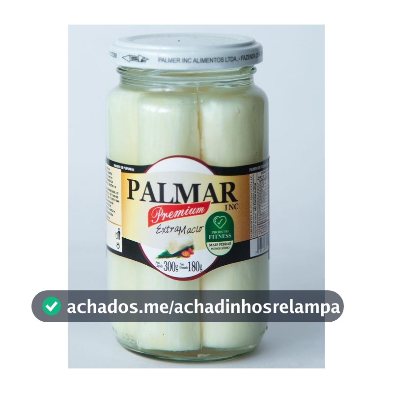 Palmito de Pupunha em Tolete do Coração Palmar, 180g