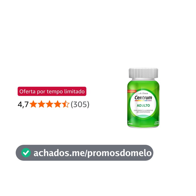 Centrum NOVO Adulto Multivitaminico Diário Adulto de A a Z, com Magnesio e Vitamina D, 60 comprimidos