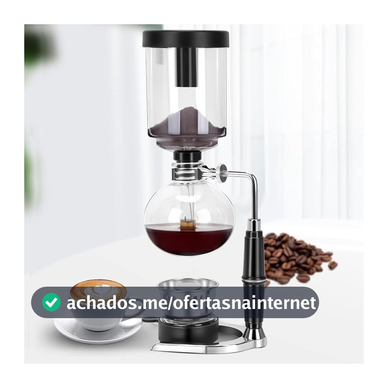 Cafeteira a Vácuo com Pote de Sifão, Cafeteiras, Cafeteira Sifão, Cafeteira de Sifão de Vidro Borasilicato,Preparação de Café Artesanal para Casa, Escritório e Camping (1-5 Xícaras)