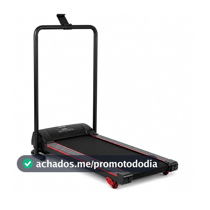 Esteira Ergométrica Elétrica Dobrável 6 km/h com Controle Remoto e Painel Digital Cardio Fitness Academia – Bivolt, Compacta e Silenciosa