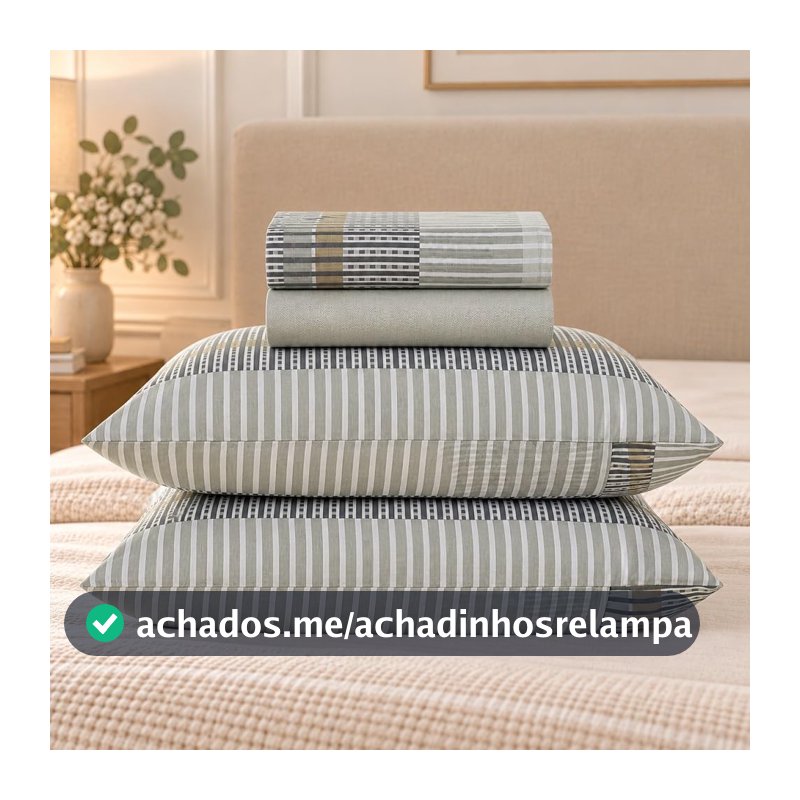 Jogo de Lençol Cama Casal Karsten 100% Algodão Percal 4 peças Macio Antipilling
