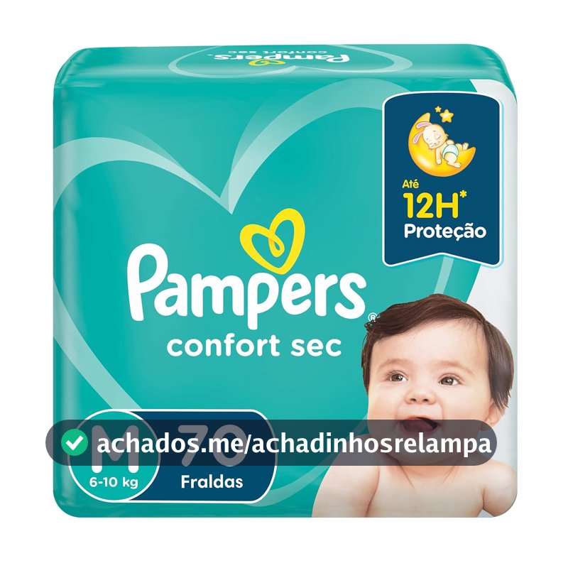 Fralda Pampers Confort Sec Tamanho M 70 Unidades