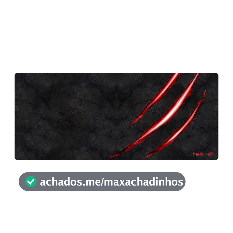 Havit Mouse Pad Grande Gamer MP860, 70 X 30 Cm, Tecido de Malha Fina, Base de Borracha Antiderrapante, Design com Bordas Costuradas, Útil para Cobrir Teclado, Mouse e Outros Objetos, Preto