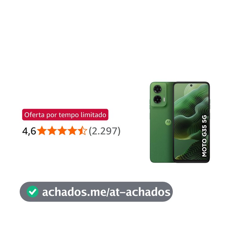 Smartphone Motorola Moto g35 5G - 128GB 12GB (4GB RAM+8GB Ram Boost) e Camera 50MP com AI NFC Tela 6.7" com Superbrilho - Verde