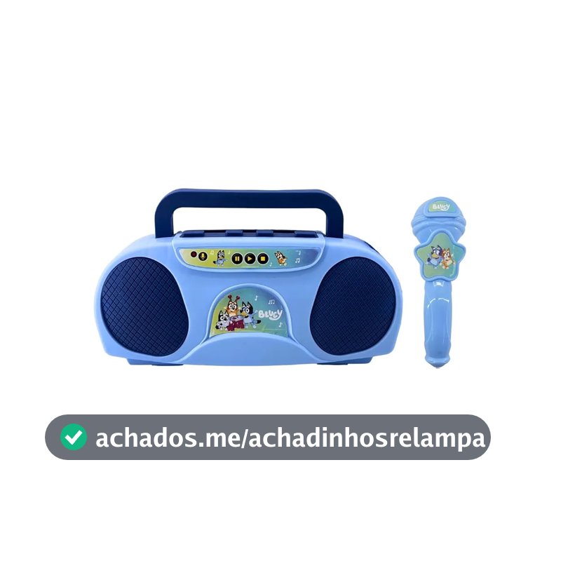 Candide, Caixa de Som, Bluey, Boombox Infantil - Com Função Karaokê