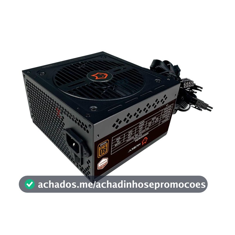 Fonte Husky Sledger 650W, 80 Plus Bronze, Cybenetics Bronze, PFC ativo, Bivolt - HFN650PT