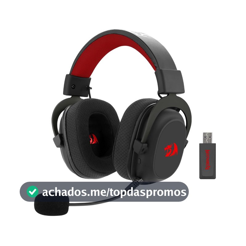 Headset Gamer Redragon Zeus Pro Preto Sem Fio 7.1 H510-PRO
