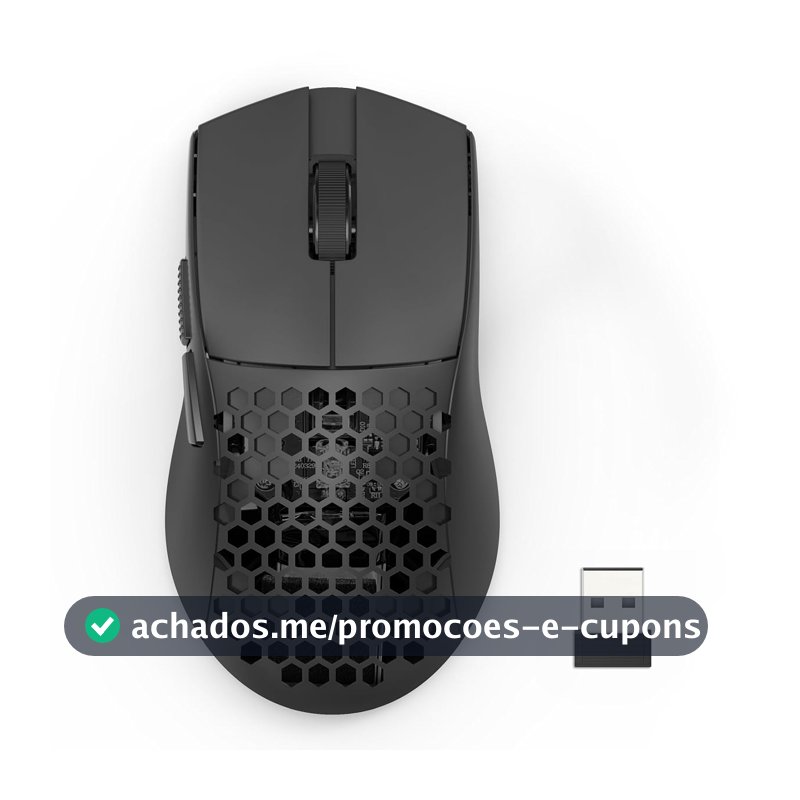 Mouse Gamer Redragon Astrolabe Lite Preto PAW3313 10000 DPI Sem Fio Tri-Mode USB 2.4GHz Bluetooth, USB Tipo-C Estrutura Perfurada Honeycomb 49g Cabo Paracord M725-LIT