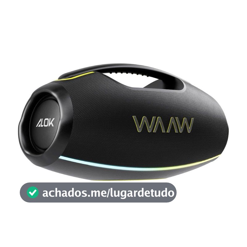 WAAW by ALOK Caixa de Som HYPERBOOM 1000 Bluetooth, À Prova D'Água, Até 12h de Autonomia, Tecnologia TWS, 180W RMS