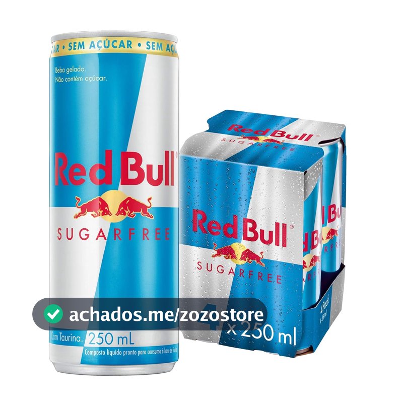 Red Bull Energético, Sugar Free, Sem Açúcar, 250ml, 4 latas