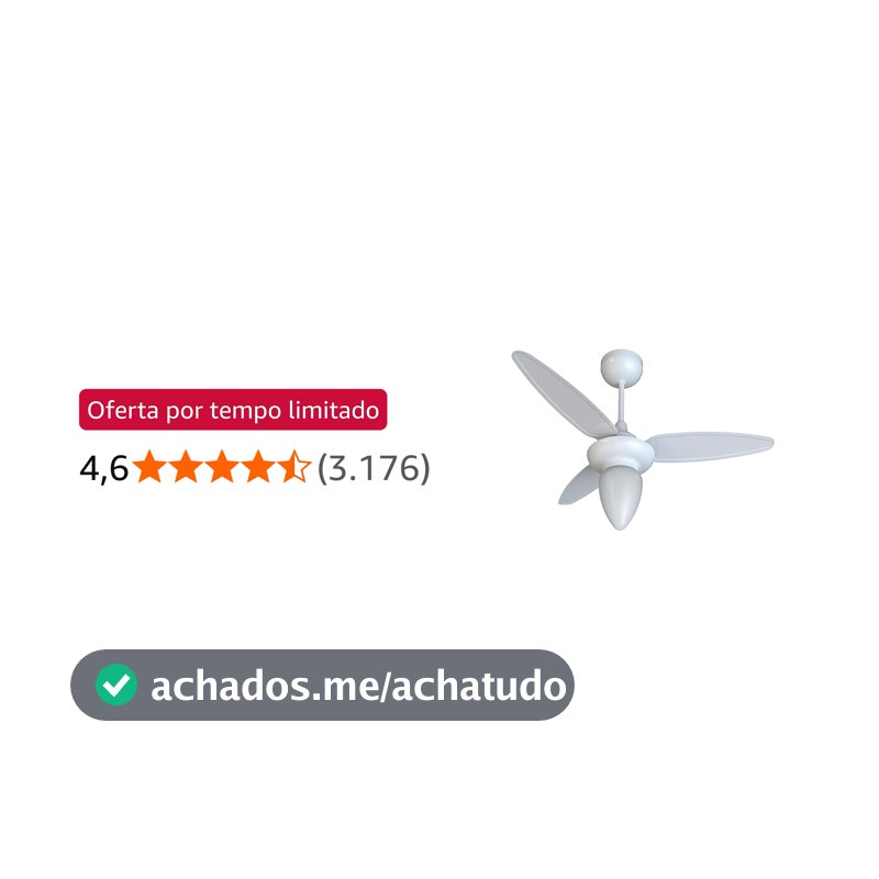 Ventisol Ventilador de teto wind br 3p inj branco c/r inverter bivolt
