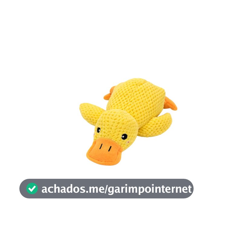 Brinquedo de Pelúcia para Cachorro em Formato de Pato Amarelo Macio e Interativo Ideal para Morder Brincar e Entreter o Pet (Médio, PET)