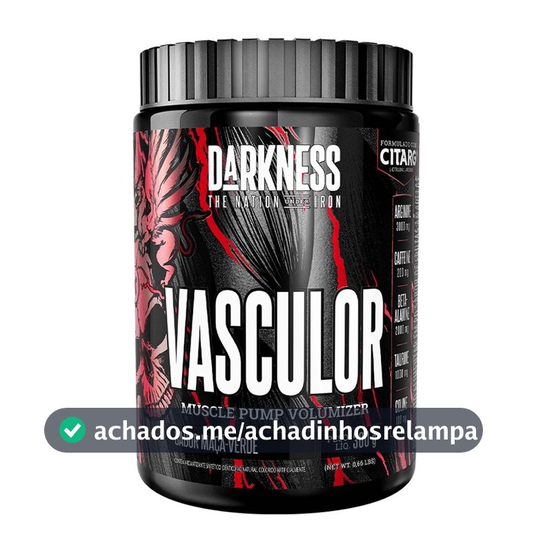 Suplemento em Pó Darkness Vasculor, Sabor Maçã Verde, 300g
