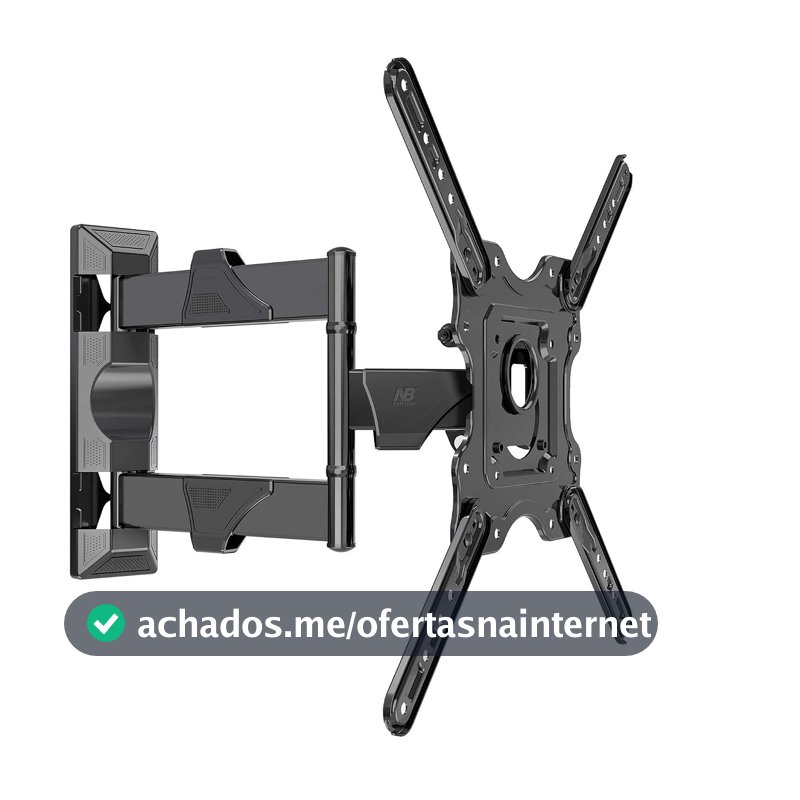 NB North Bayou Suporte de parede articulado para TV com movimento completo para monitor LCD Plasma de 32 a 55,5 polegadas de tela plana de até 32 kg preto P4