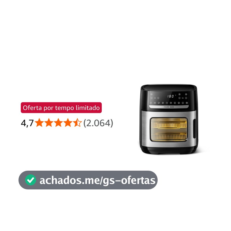 Philips Walita Fritadeira Airfryer Forno 12 Litros, Preta, 110V