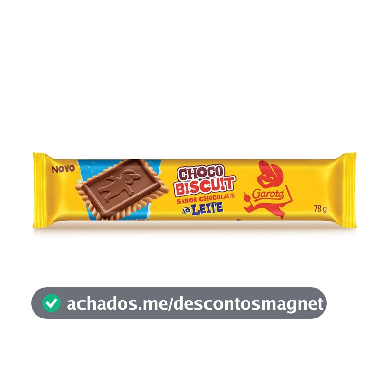 Biscoito com Chocolate Chocobiscuit GAROTO ao Leite 78g