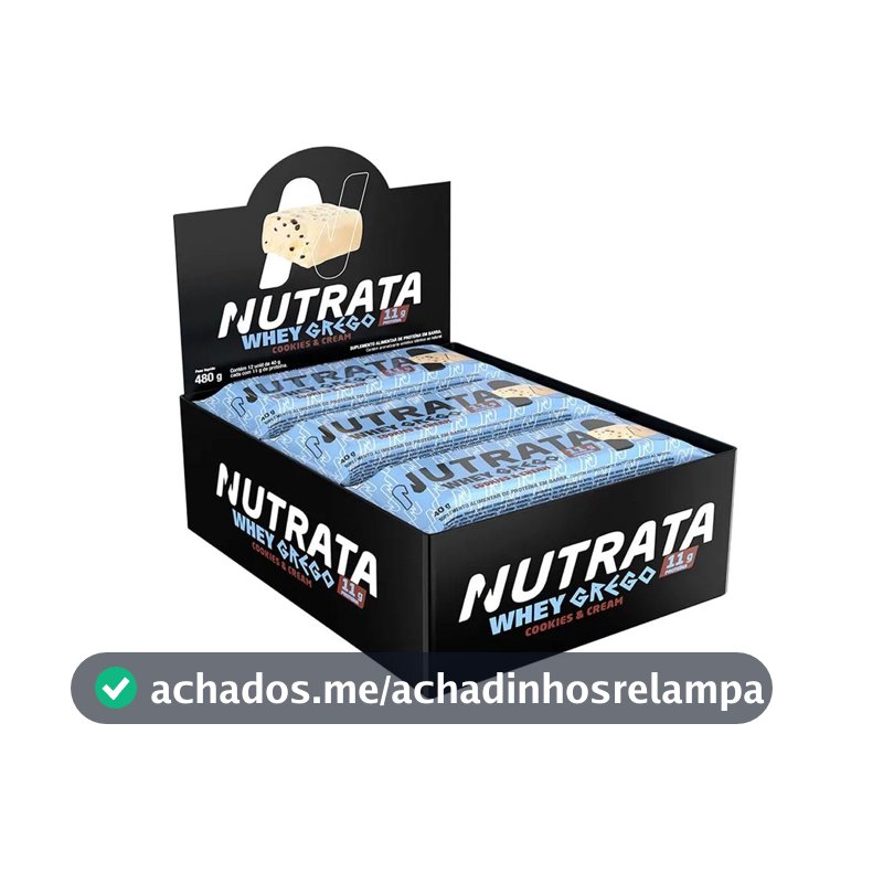 NUTRATA WHEY GREGO 40G DISPLAY C/ 12 BARRAS - COOKIES & CREAM