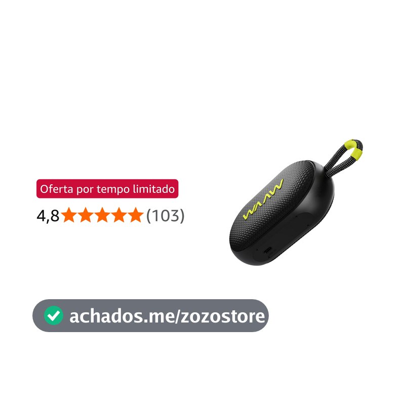 WAAW by ALOK Caixa de Som Bluetooth ME 110 12 Horas de Reprodução, Resistente à Água com Alça Integrada