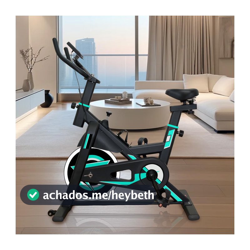 Bicicleta Ergométrica Spinning 5kg Volante Estofado PU com Monitor