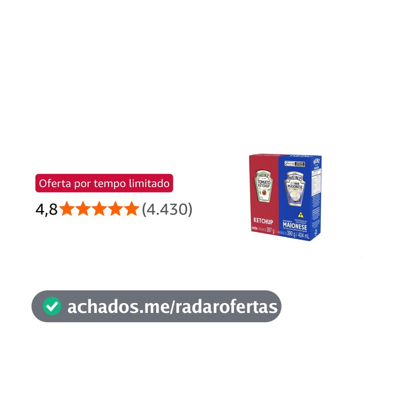 Heinz Pack Ketchup 397G + Maionese 390G