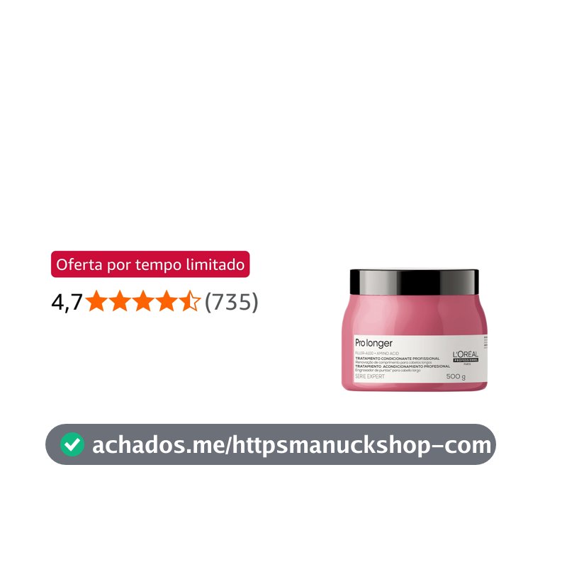 L'Oréal Professionnel Máscara de Tratamento Pro Longer, Reduz a Quebra e Aparência de Pontas Duplas, Adiciona Suavidade e Brilho, Para cabelos finos e com afinamento, 500g