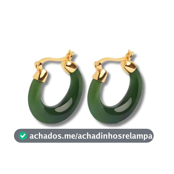 Brinco Feminino "Marina" em Calcedônia Verde e Aço Inoxidável – Argola Delicada, Energia e Proteção - Acompanha Bolsa de Veludo