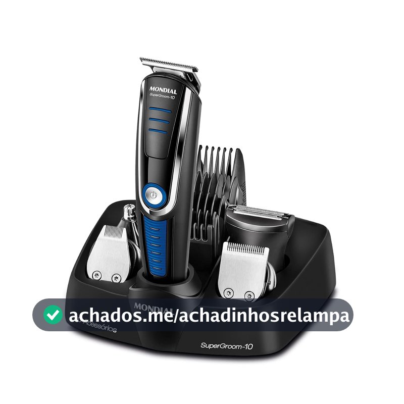 Aparador de Pelos Super Groom 10, Mondial, Preto/Azul, 6W, Bivolt - BG-03