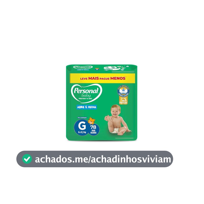 Fralda Personal Baby Protect & Sec Grande Promo - 78 Unidades