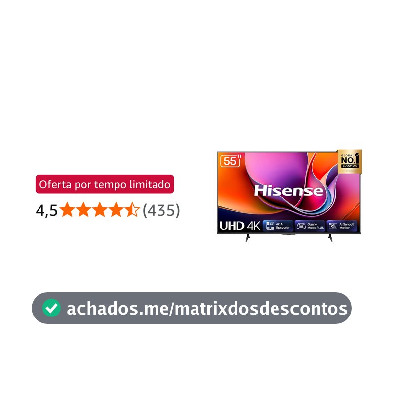 Hisense Smart TV 4K 55" Polegadas 55A6NV