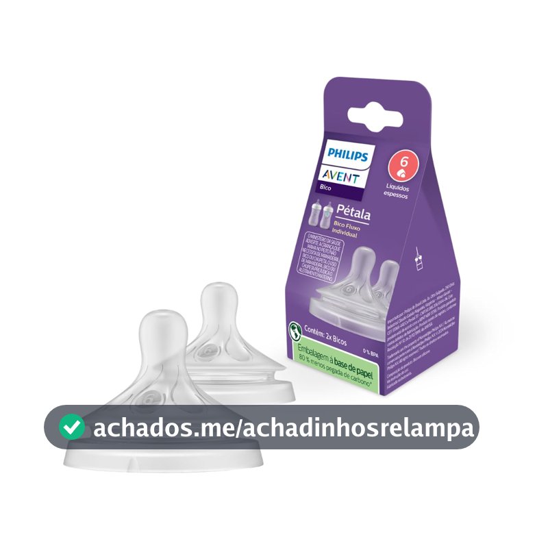 Bicos de Mamadeira Philips Avent, Fluxo 6, Pack com 2 Unidades