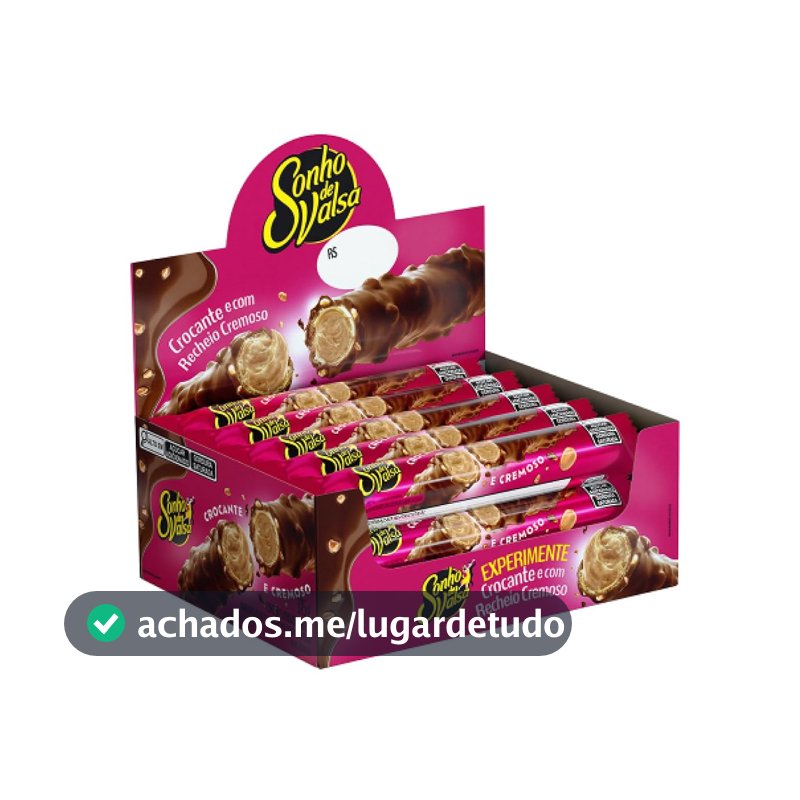 Stick Wafer Recheado Sonho de Valsa Sabor Chocolate - Display com 15 unidades de 25g