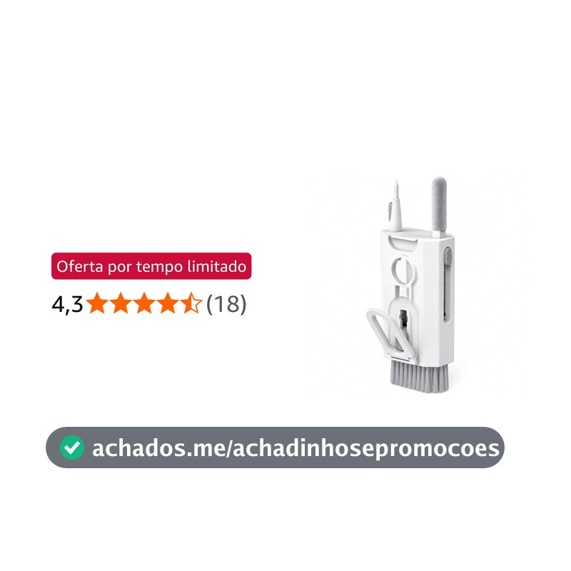 Kit Limpeza Eletrônicos 8 em 1 Multifuncional para Teclado, Fone de Ouvido, Notebook, Celular, Monitor e Computador