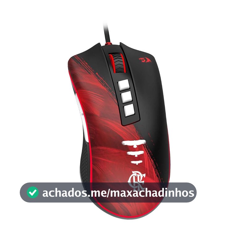 Mousepad Gamer Redragon Flamengo Mantle Preto e Vermelho Speed Tecido 900x400x4mm FL032