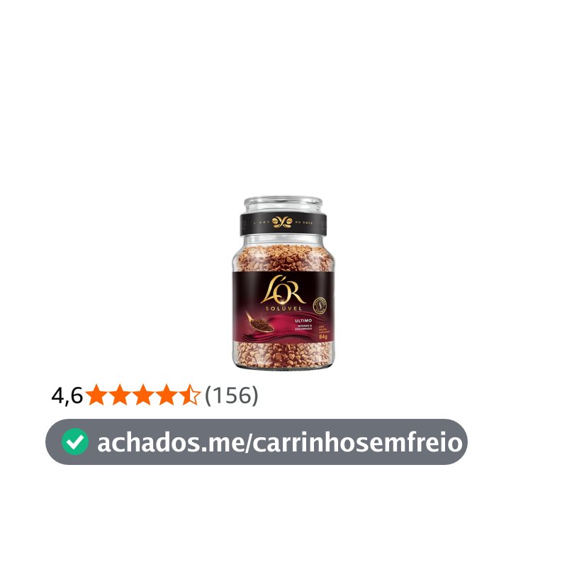 CAFÉ LOR SOLÚVEL ULTIMO VIDRO 84G