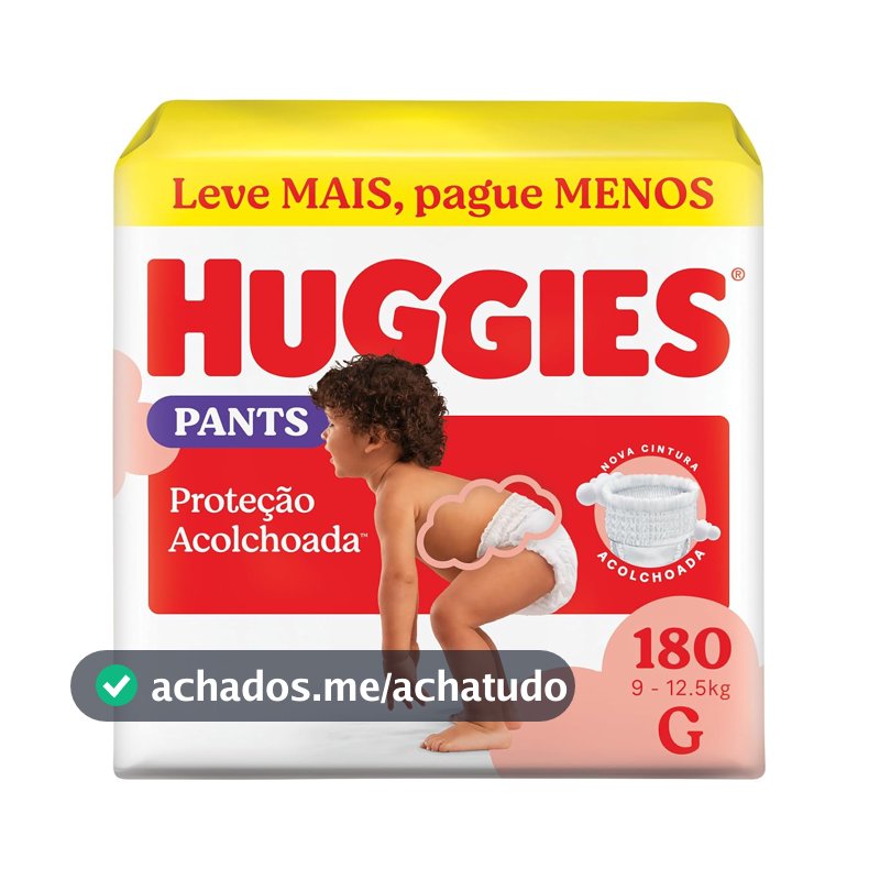 Fralda Pants Huggies G, 180 fraldas