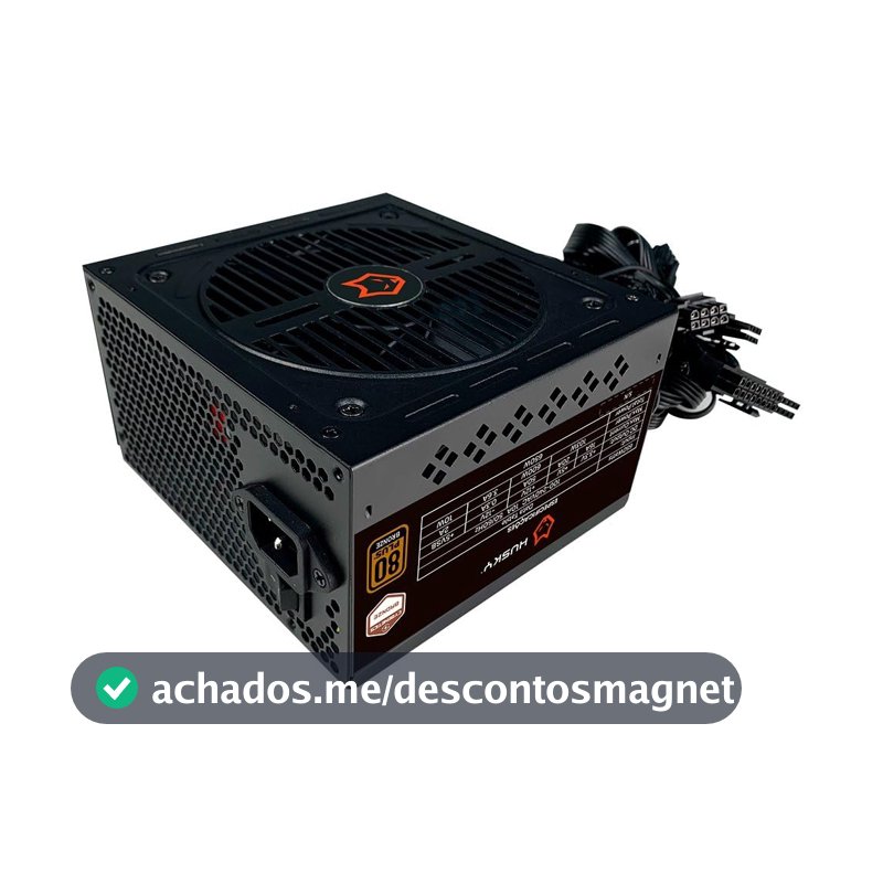 Fonte Husky Sledger 650W, 80 Plus Bronze, Cybenetics Bronze, PFC ativo, Bivolt - HFN650PT