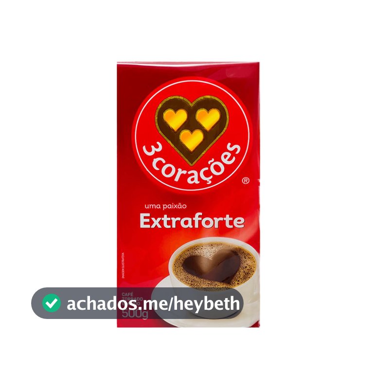 3 Corações Café Torrado e Moído Extra Forte, 500g vácuo