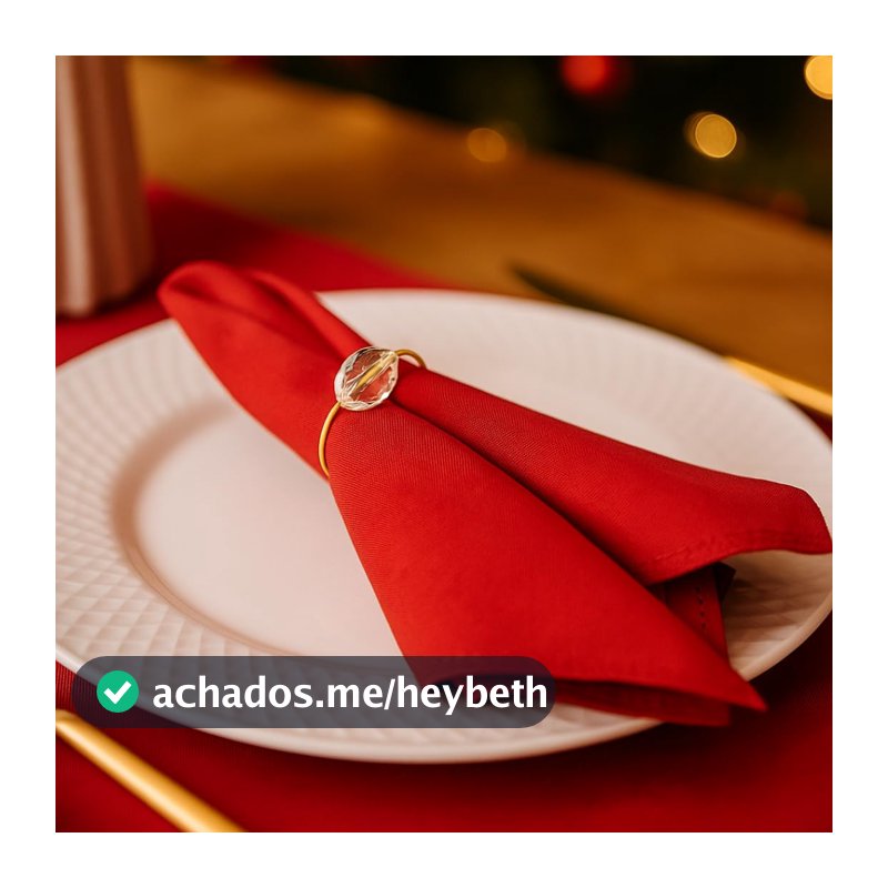 Kit 6 Guardanapos de Tecido Oxford Liso 35x35cm para Mesa Posta Natal (Vermelho)