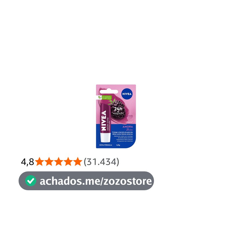 NIVEA Hidratante Labial Amora Shine 4,8g, Hidratação Intensa 24h, Cor Suave, Brilho Delicado, Cuidado Diário, Manteiga de Karité