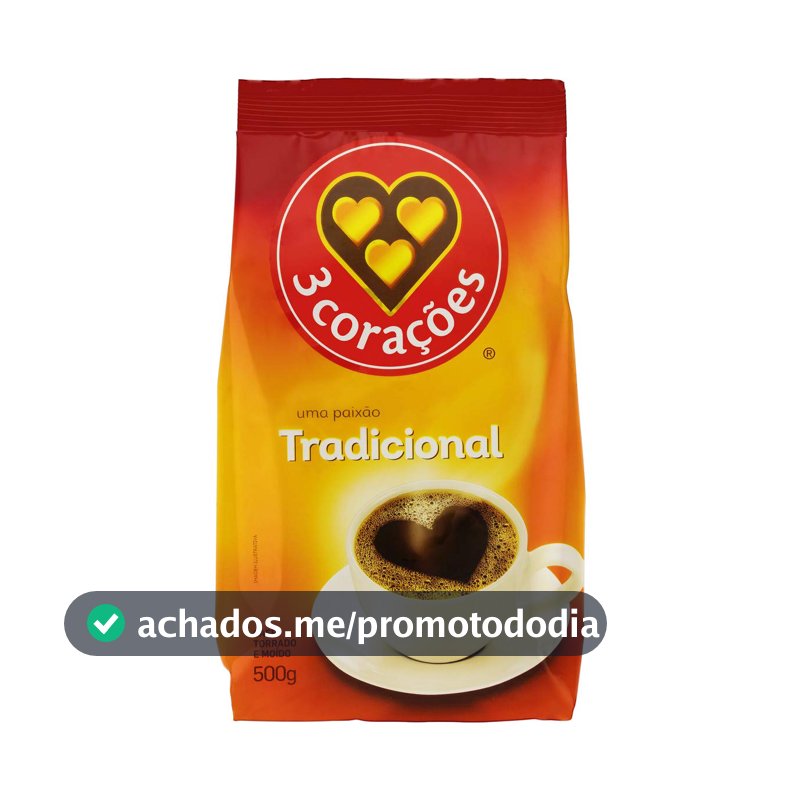 3 Corações Café Torrado E Moído Tradicional Pacote 500G